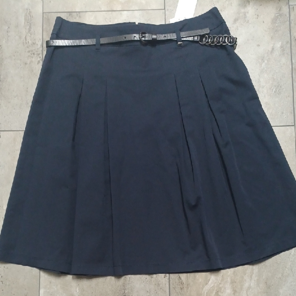 New Gerry Weber Navy A-Line Skirt with Belt